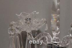 Pair of WATERFORD Crystal 21 Spire Double Arm CANDELABRA Centerpiece Prisms