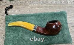 Peterson Rosslare 80s Tobacco Smoking Pipe Fishtail 925 Sterling Silver #1