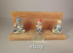 RARE Early WADE Lucky Irish Leprechauns on Butterscotch Catalin Display