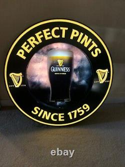 RARE Guinness Perfect Pints Motion LED Beer Sign Light Irish Notre Dame Ireland
