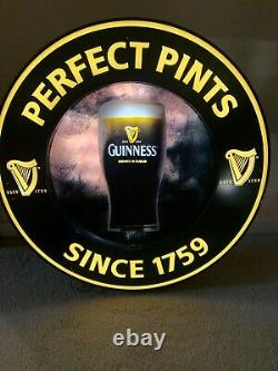 RARE Guinness Perfect Pints Motion LED Beer Sign Light Irish Notre Dame Ireland