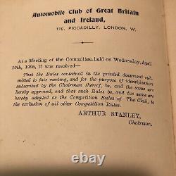 Rare Antique 1905 Automobile Club Great Britain & Ireland 23 Page Booklet