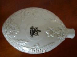 Rare Belleek 19th c. Porcelain Judaica Jewish Irish circumcision buttle / flask