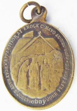Rare Early IRISH Catholic Apparition of Knock Holy Medal Shrine St. John 1879