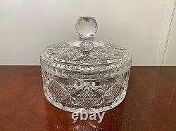 Rare Vintage Signed WATERFORD CRYSTAL 6 Round Lidded Candy Dish Bowl IRELAND