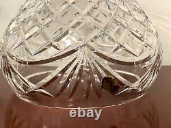 Rare Vintage WATERFORD CRYSTAL 17 Tall 2-Piece Electric Hurricane Lamp IRELAND
