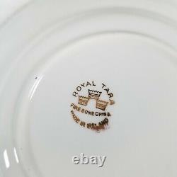 Royal Tara Fine Bone China Tea/Coffee Cup, Saucer, and Desert Plate Set of 6