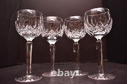 SET 4 Waterford LISMORE Vintage Hock Wine Glasses 7 3/8 Goblets Stemware Signed