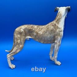 Scarce Retired Irish Dresden Porcelain Figurine Of An Irish Wolfhound Dog