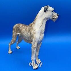 Scarce Retired Irish Dresden Porcelain Figurine Of An Irish Wolfhound Dog