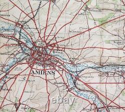 Scarce WW1 1916 British War Office Large Map of Amiens, France