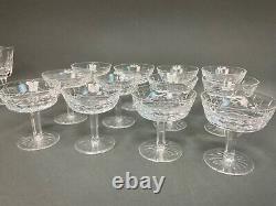 Set 12 Waterford Lismore Champagne Coupe Sherbet Glasses Signed & PRISTINE