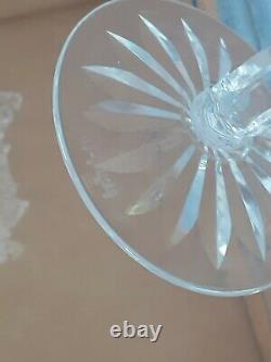 Set of 3 Waterford Crystal Lismore Champagne Flute Glasses Ireland 7 1/4