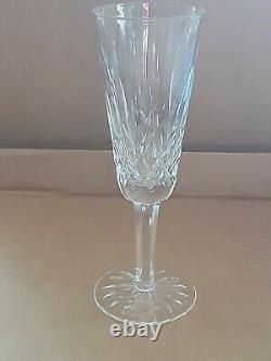 Set of 3 Waterford Crystal Lismore Champagne Flute Glasses Ireland 7 1/4