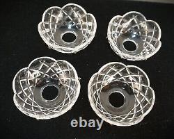 Set of 4 Waterford Crystal Chandelier Bobeches 6 Prism 4 1/8 Replacement Part