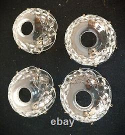 Set of 4 Waterford Crystal Chandelier Bobeches 6 Prism 4 1/8 Replacement Part