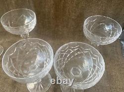 Set of 4 Waterford POWERSCOURT Crystal Champagne / Tall Sherbet Glass 5 3/8