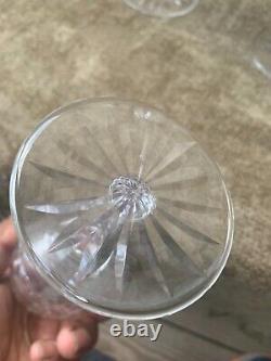 Set of 4 Waterford POWERSCOURT Crystal Cut Claret Wine Glasses Glass 7 Ireland