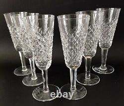 Set of 6 Waterford Alana Champagne Flutes Crystal Ireland PRISTINE