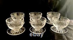 Set of 6 Waterford Crystal Lismore Ice Cream Sherbert Bowls Underplate Glasses