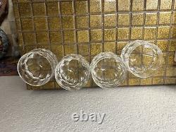Set of Four Vintage 1970's Waterford Curraghmore Cut Old Fashioned Glass Signed