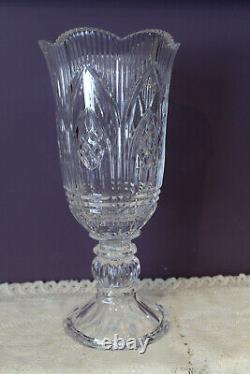 Shannon Crystal Footed 14 Hurricane Candle Vase Made In Ireland