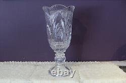 Shannon Crystal Footed 14 Hurricane Candle Vase Made In Ireland