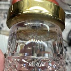 Signed Small Waterford Cut Crystal Glass Jar Style Table Lamp Vintage 8