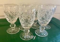 Six Waterford Donegal Ireland Crystal 4 1/4 Sherry Glasses