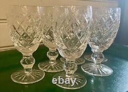 Six Waterford Donegal Ireland Crystal 4 1/4 Sherry Glasses