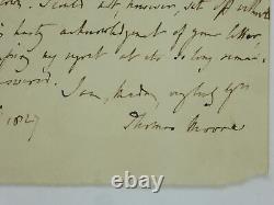 Thomas Moore Signed Autographed 1829 Hand Written Letter Irish Poet JSA COA