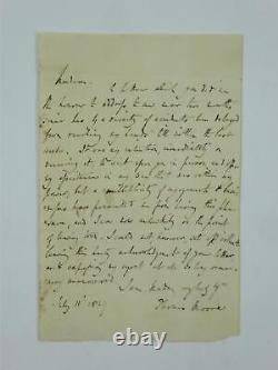 Thomas Moore Signed Autographed 1829 Hand Written Letter Irish Poet JSA COA