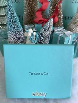 Tiffany&Co CANDY CANE Ornament Blue White Striped Bone China Ireland W Box 5