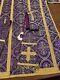 Tridentine Mass, Tradl Latin, White, Purple, Black Dalmatic Tunic Stole Maniples