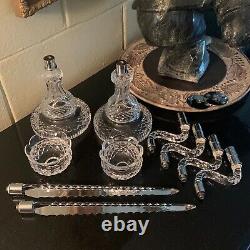 Two Waterford Crystal Double Arm Candelabras withSpires No Bobeches Ireland