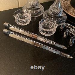 Two Waterford Crystal Double Arm Candelabras withSpires No Bobeches Ireland