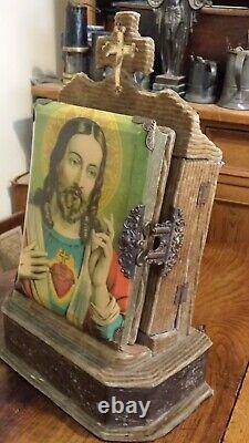 Unusual 1890 Antique CDV Cabinet Card Photograph Album & Irish Catholic Shrine