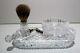 Vintage Waterford Crystal Shaving Set 4 Piece Razor, Mug, Brush, And Tray