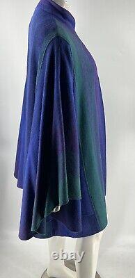 VTG Avoca Collection Poncho Coat One Size Blue Green Purple Wicklow Ireland Wool
