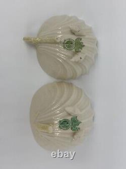 VTG Belleek Porcelain Tridacna Cob Luster Shell Tea Set of 14 1st Green Mark
