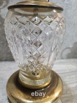 VTG MCM RaRe WATERFORD URN STYLE ALANA CUT CRYSTAL TABLE LAMP EXCELLENT no shade