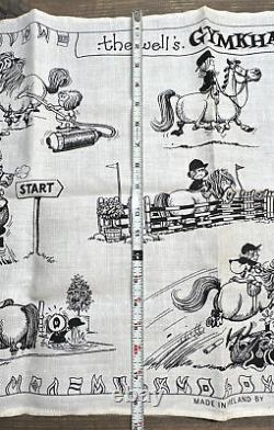 Vintage 1971 Norman Thelwell Gymkhana Linen Tea Towel Made in Ireland by Ulster