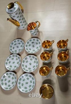 Vintage Arklow Patricia Shamrock GOLD Pattern Tea Set Full Set 16 Pieces