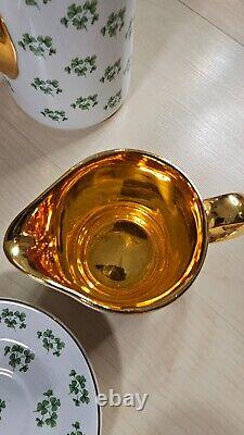 Vintage Arklow Patricia Shamrock GOLD Pattern Tea Set Full Set 16 Pieces