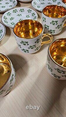 Vintage Arklow Patricia Shamrock GOLD Pattern Tea Set Full Set 16 Pieces