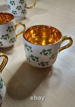 Vintage Arklow Patricia Shamrock GOLD Pattern Tea Set Full Set 16 Pieces