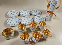 Vintage Arklow Patricia Shamrock GOLD Pattern Tea Set Full Set 16 Pieces