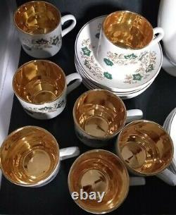 Vintage Arklow Pottery Classics Teapot Set Gold Interior Ireland Missing One Cup