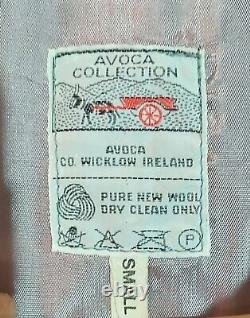Vintage Avoca Collection Ireland Wool Coat Jacket Poncho Blue Sz Small