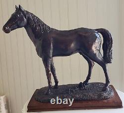 Vintage BRONZE Heredities Genesis Fine Arts Limited Edition Horse Wooden Base